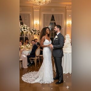 RYANTH Elegant White Lace Wedding Dress. NWT. FAST 📦 $94-$150 retail